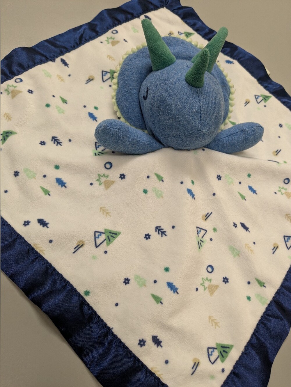 Cloud Island Security Blanket Blue Dinosaur Lovey Baby Triceratops Target